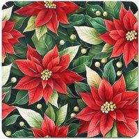 Warren Reed - Designer Poinsetta Watercolour Coasters - Set of 4 in Red
