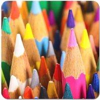 Warren Reed - Designer Colouring Pencils Coasters - Set of 4 in Pink