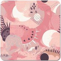 Warren Reed - Designer Abstract Pink White Coasters - Set of 4