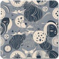 Warren Reed - Designer Abstract Moon & Stars Coasters - Set of 4 in Grey