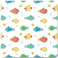 Warren Reed - Designer Swimming Fish Coasters - Set of 4 in Blue