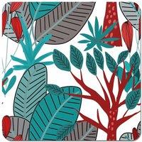 Warren Reed - Designer Jungle Exotic Summer Tropical Leaves Coasters - Set of 4 in Green