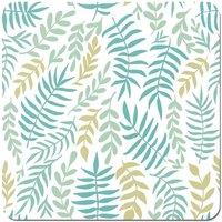Warren Reed - Designer Multicolor Leafs & Branches Coasters - Set of 4 in Green