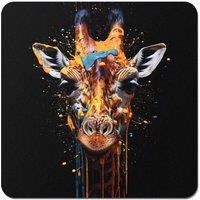 Warren Reed - Designer Giraffe Face Splashart Coasters - Set of 4 in Orange