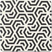 Warren Reed - Designer Hexagonal Geometric Pattern Coasters - Set of 4 in Black