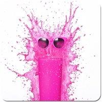 Warren Reed - Designer Pink Splashart Glass With Glasses Coasters - Set of 4