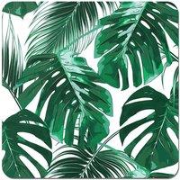 Warren Reed - Designer Tropical Jungle Leaf Pattern Coasters - Set of 4 in Green