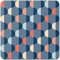 Warren Reed - Designer Geometric Pattern Coasters - Set of 4 in Blue