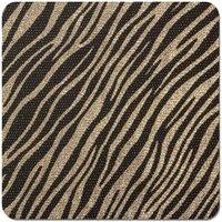 Warren Reed - Designer Golden Zebra Print Coasters - Set of 4 in Brown