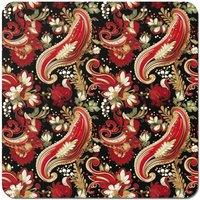 Warren Reed - Designer Paisley Christmas Stars Red Coasters - Set of 4