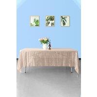 Neel Blue 70x144 Inch Rectangle Sequin Tablecloth in Rose Gold