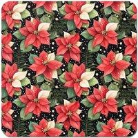 Warren Reed - Designer Poinsettia, Watercolor Style Coasters - Set of 4 in Red