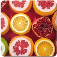 Warren Reed - Designer Citrus & Pomegranate Coasters - Set of 4 in Red