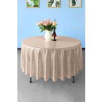 Neel Blue 70 Inch Round Sequin Tablecloth in Rose Gold