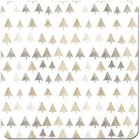 Warren Reed - Designer Geometric Christmas Tree Pattern Coasters - Set of 4 in White