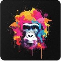 Warren Reed - Designer Multi Coloured Monkey Face Coasters - Set of 4 in Pink