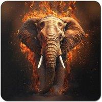 Warren Reed - Designer Splashart Elephant & fire Coasters - Set of 4 in Orange