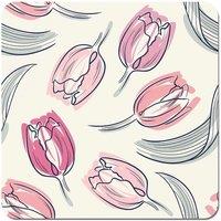 Warren Reed - Designer Tulips Coasters - Set of 4 in Pink
