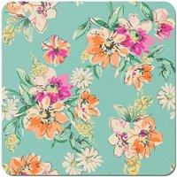 Warren Reed - Designer Bright Flower Sketch Coasters - Set of 4 in Green