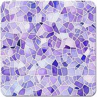 Warren Reed - Designer Purple & White Mosaic Design Coasters - Set of 4
