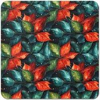 Warren Reed - Designer Christmas Watercolour Holly Leaf Coasters - Set of 4 in Red