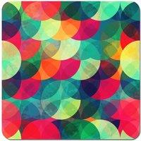 Warren Reed - Designer Colourful Grunge Circle Pattern Coasters - Set of 4 in Red