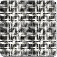 Warren Reed - Designer Monochrome Textured Checked Pattern Coasters - Set of 4 in Grey