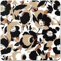Warren Reed - Designer Modern Flower Pattern Coasters - Set of 4 in Brown
