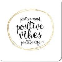 Warren Reed - Designer Positive Mind, Vibes, Life Coasters - Set of 4 in Black