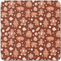 Warren Reed - Designer Gingerbread Cookies Coasters - Set of 4 in Brown