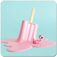 Warren Reed - Designer Flamingo Ice Cream Coasters - Set of 4 in Pink