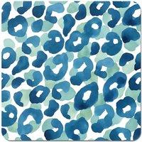 Warren Reed - Designer Watercolour Leopard Print Coasters - Set of 4 in Blue