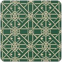 Warren Reed - Designer Green Lattice Design Coasters - Set of 4
