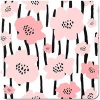 Warren Reed - Designer Pastel Pink Flowers Coasters - Set of 4