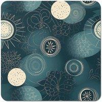 Warren Reed - Designer Blue Moon & Sun Coasters - Set of 4 in Green