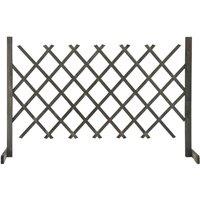 Garden Trellis Fence Grey 120x90 cm Solid Firwood
