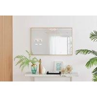 FurnitureboxUK Emma Small 100x66cm Framed Rectangular Vertical Living Room Hallway Wall Mirror in Gold | Size: 100x66 cm