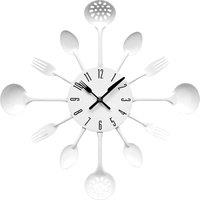 Orsina Maison by Premier White Cutlery Metal Wall Clock