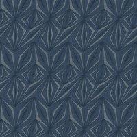 Holden Decor Prism Geometric Glitter Motif Metallic Textured Wallpaper in Navy