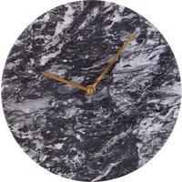 Orsina Contemporary Black Marble Wall Clock, Marble Constructed Large Wall Clock, Versatile Clock For Kitchen