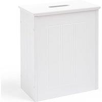 VonHaus Holbrook Shaker Style Bathroom Storage Box with Lid in White