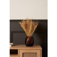 BHS Cognac Spiral Glass Vase in Amber