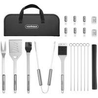 VonHaus 20Pc with Storage Case BBQ Tools Set in Silver