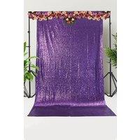 Neel Blue Shiny Sequin Backdrop Glitter Curtain - 4x7FT in Purple