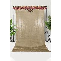 Neel Blue Shiny Sequin Backdrop Glitter Curtain - 4x7FT in Metallic Gold