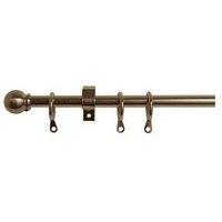 New Edge Blinds 10 - 13mm Metal Ball Curtain Pole Set - Antique Brass in Bronze | Size: 100 cm - 150 cm