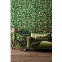 Hoopla Walls Rosehip Trail Matt Wallpaper in Bottle Green