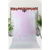 Neel Blue Shiny Sequin Backdrop Glitter Curtain - 4x9FT in Off-White