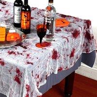 Shatchi 4pk Halloween Blood-Stained Tablecloth - Fancy Party Table Cover, 60x84in
