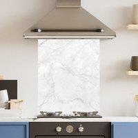 Premium 60 cm x 75cm 6mm White Marble Glass Kitchen Splashback Various Sizes ...